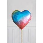 Pekshop Gökkuşağı Renkleri Kalp Folyo Balon 18INÇ 45CM - Çok Renkli