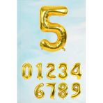 Pekshop Gold Rakam Folyo Balon Büyük Boy Gold Sayı Balonlar 100CM 40INÇ 5
