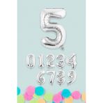 Pekshop Gümüş Rakam Folyo Balon Gümüş Sayı Balonlar 16 Inç 40 cm - 5