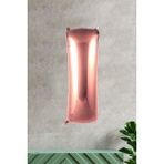 Pekshop I Harfi Rose Gold Folyo Balon 100 cm 40 Inç 1 Metre Baş Harf Balon - Renkli