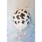 Pekshop Inek Desen Baskılı Balonlar 12" Inç Balon Çiftlik Temalı Doğum Günü Balonları 10 Lu - Çok Renkli