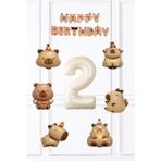 Pekshop Kapibara Doğum Günü Süsleme Seti Balon ve Banner Seti - Çok Renkli - 2