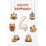Pekshop Kapibara Doğum Günü Süsleme Seti Balon ve Banner Seti - Çok Renkli - 4