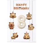 Pekshop Kapibara Doğum Günü Süsleme Seti Balon ve Banner Seti - Çok Renkli - 8