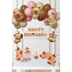 Pekshop Kapibara Konsept Doğum Günü Balon Zinciri Seti Masa Süsleme Panoları - Çok Renkli