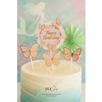 PEKSHOP Kelebek Pasta Süsleri Pasta Dekoru Happy Birthday Yazılı Kelebek Pasta Süsleme Seti
