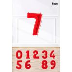 Pekshop Kırmızı Rakam Folyo Balon Kırmızı Yaş Balonu Sayı Balonlar 16 Inç 40 cm - 7