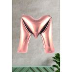 Pekshop M Harfi Rose Gold Folyo Balon 100 cm 40 Inç 1 Metre Baş Harf Balon - Renkli