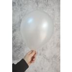 PEKSHOP Metalik Beyaz Balon 12'' 30 cm Metalik Balon 10lu Paket