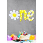 Pekshop One Papatya 1 Yaş Doğum Günü Folyo Balonu Papatya Şekilli Birleşik One Balon - Beyaz - Sarı