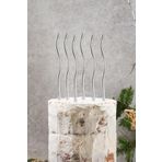 PEKSHOP Pasta Mumu Spiral Gümüş Renk Mum 6 lı Gümüş Kıvrık Mum