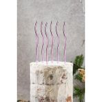 Pekshop Pasta Mumu Spiral Metalik Lila Renk Mum 6 Lı Altın Kıvrık Mum - Metalik Açık Violet - 6 Adet