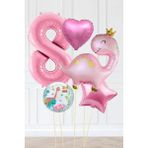 Pekshop Pembe Dinazor Balonlu Kız Doğum Günü Balon Süsleme Seti Bannerlı Büyük Pembe Yaş Balonlu Dinozor Balon Paketi - 8