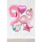 Pekshop Pembe Dinazor Balonlu Kız Doğum Günü Balon Süsleme Seti Bannerlı Büyük Pembe Yaş Balonlu Dinozor Balon Paketi - 9