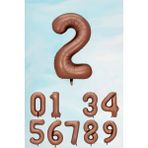 Pekshop Retro Çikolata Kahve Rakam Balon 80 cm - Kahverengi - 2