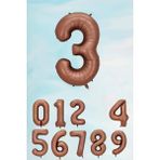 Pekshop Retro Çikolata Kahve Rakam Balon 80 cm - Kahverengi - 3