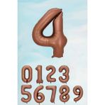 Pekshop Retro Çikolata Kahve Rakam Balon 80 cm - Kahverengi - 4