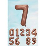 Pekshop Retro Çikolata Kahve Rakam Balon 80 cm - Kahverengi - 7