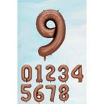 Pekshop Retro Çikolata Kahve Rakam Balon 80 cm - Kahverengi - 9