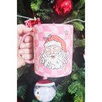 Pekshop Retro Groovy Santa Tasarım Yılbaşı Hediyesi Pembe Kupa Bardak - 300 ml
