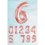 Pekshop Rose Gold Rakam Folyo Balon Büyük Boy Rose Gold Sayı Balonlar 100CM 40INÇ 6