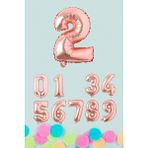 Pekshop Rose Gold Rakam Folyo Balon Rose Gold Sayı Balonlar 16 Inç 40 cm - 2