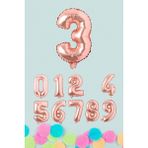 Pekshop Rose Gold Rakam Folyo Balon Rose Gold Sayı Balonlar 16 Inç 40 cm - 3