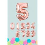 Pekshop Rose Gold Rakam Folyo Balon Rose Gold Sayı Balonlar 16 Inç 40 cm - 5
