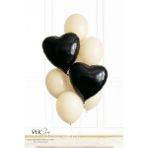 Pekshop Siyah Kalp Deniz Kumu Balon Demeti - Çok Renkli