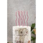 PEKSHOP Spiral Pembe Pasta Mumu Pembe Renk Mum 6 lı Pembe Kıvrık Mum