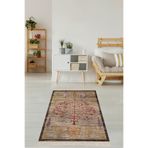 Pelangi Ağaç Desenli Dijital Baskı Yıkanabilir Kaymaz Taban Etnik Kilim Desen Salon Halısı Ve Yolluk, Kahverengi 180 x 250