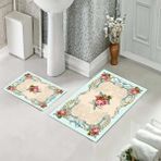 Pelangi Banyo Halısı Ikili Klozet Takımı Kaymaz Tabanlı (60 cm x 100 cm + 40 cm x 60 Cm) - 62 cm x 100 cm + 40 cm x 60 cm