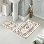 Pelangi Banyo Halısı Ikili Klozet Takımı Kaymaz Tabanlı (60 cm x 100 cm + 40 cm x 60 cm ) - Renkli - Paspas