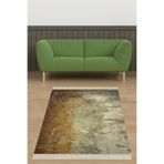 Pelangi Batik Desenli Renk Geçişli Dijital Baskı Yıkanabilir Kaymaz Taban Leke Tutmaz Salon Halı Yolluk, Haki-Kahve 160 x 250