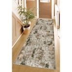 Pelangi Batik Desenli Renk Geçişli Dijital Baskı Yıkanabilir Kaymaz Taban Salon Halısı ve Yolluk, Haki 100 x 500, 955418311005007