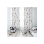 Pelangi Beyaz Çiçek Desenli Dijital Baskı Yıkanabilir Bebek Çocuk Odası Fon Perdesi, beyaz-çiçekli 140 x 200