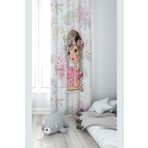 Pelangi Beyaz Romantik Kız Desenli Dijital Baskı Yıkanabilir Bebek Çocuk Odası Fon Perdesi, beyaz-pembe 140 x 200