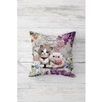 Pelangi Cute Cat Sevimli Kedili Çift Tarafı Baskı Gizli Fermuar Genç Kız Kırlent Koltuk Yastık Kılıfı, karışık renkli 45 x 45, 2469108245451
