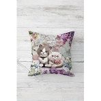 Pelangi Cute Cat Sevimli Kedili Çift Tarafı Baskı Gizli Fermuar Genç Kız Kırlent Koltuk Yastık Kılıfı, Karışık Renkli 45 X 45, 2469108245