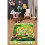 Pelangi Eğitici Sayılar Yıkanabilir Kaymaz Taban Leke Tutmaz Çocuk Odası Halısı, Yeşil-Mor-Kırmızı-Gri 80 x 500, 903868002280500