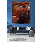 Pelangi Ejderha Ve Japon Kız Leke Tutmaz Kumaş Duvar Örtüsü Duvar Halısı Tapestry PNTR309, 35 x 50