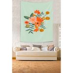 Pelangi Flower Desen Leke Tutmaz Kumaş Duvar Örtüsü Duvar Halısı Tapestry PNTR331, 35 x 50
