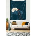 Pelangi Gece Gökyüzü Ve Aydaki Kız Leke Tutmaz Kumaş Duvar Örtüsü Duvar Halısı Tapestry PNTR192, 100 x 140