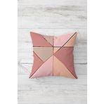 Pelangi Geometrik Desenli Çift Tarafı Baskılı Gizli Fermuarlı Yastık Kılıfı Kırlent Koltuk Yastık Kılıfı, pembe-gri 45 x 45
