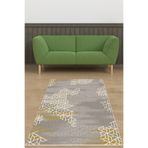 Pelangi Geometrik Petek Desenli Minimal Yıkanabilir Kaymaz Taban Leke Tutmaz Salon Halısı Yoluk, Gri-Krem-Hardal 180 x 300