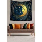 Pelangi Hilal Ay Gökyüzü Leke Tutmaz Kadife Dokulu Kumaş Duvar Örtüsü Duvar Halısı Tapestry WLL178, 35 x 50