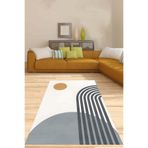 Pelangi İskandinav Bohem Trend Yıkanabilir Kaymaz Taban Leke Tutmaz Salon Halısı Yolluk, Beyaz 80 x 250