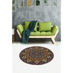 Pelangi Jüt Hasır Kilim Görünümlü Dijital Baskılı Kaymaz Taban Yıkanabilir Halı Yolluk, Karışık Renkli 100 x 100