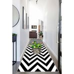 Pelangi Kaktüs Desenli Zigzag Model Dijital Baskı Yıkanabilir Kaymaz Taban Modern Salon Halısı ve Yolluk, Siyah-Yeşil 80 x 50, 95558750800507