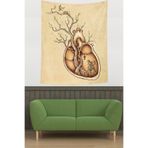 Pelangi Kalpteki Tabiat Ve Kuş Yuvası Leke Tutmaz Kumaş Duvar Örtüsü Duvar Halısı Tapestry PNTR043, 35 x 50